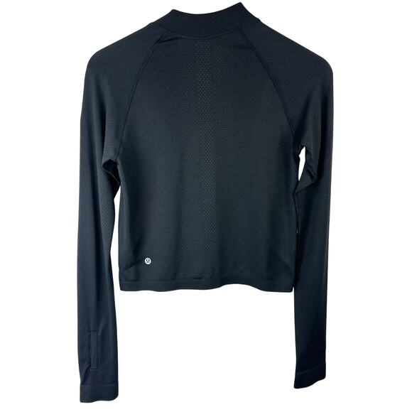 Lululemon Swiftly 2.0 Womens Size 8 Running Top 1/2 Zip Slim Fit Anti-Odor Black - Picture 6 of 10